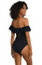 Фото #4 товара La Blanca 296379 Women's Island Goddess Ruffle One Piece Swimsuit, Black, 8