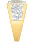 ფოტო #3 პროდუქტის Men's Diamond Textured Ring (1/2 ct. t.w.) in 10k Gold