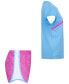 ფოტო #4 პროდუქტის Little Girls Dri-FIT Swoosh Logo Short Sleeve Tee and Printed Shorts Set
