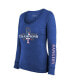 ფოტო #2 პროდუქტის Women's Threads Royal Texas Rangers 2023 World Series Champions Tri-Blend Long Sleeve Scoop Neck T-shirt