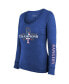 Women's Threads Royal Texas Rangers 2023 World Series Champions Tri-Blend Long Sleeve Scoop Neck T-shirt