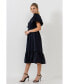 Фото #2 товара Women's Puff-Sleeved Midi Dress
