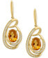 ფოტო #2 პროდუქტის EFFY® Citrine (2-7/8 ct. t.w.) & Diamond (1/5 ct. t.w.) Spiral Drop Earrings in 14k Gold