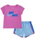 ფოტო #1 პროდუქტის Toddler & Little Girls Dri-FIT Sprinter Short Sleeve Tee and Shorts Set