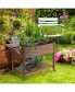 Фото #3 товара Raised Garden Bed Planter w/ 8 Grow Grids, Shelf & Lockable Wheels