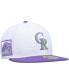 Фото #2 товара Men's White Colorado Rockies 25th Anniversary Side Patch 59FIFTY Fitted Hat