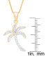 Фото #2 товара Macy's diamond Accent Palm Tree Pendant 18" Necklace in 14K Gold Plate