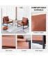 Фото #10 товара 2-piece set of sofa chairs. PU leather armchair Modern metal frame upholstered armchair Super thick upholstered backrest and cushion Living room sofa chair (brown PU leather metal frame foam)