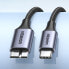 Фото #6 товара Kabel przewód do dysku SSD USB-C - micro USB-B 3.0 5Gb/s 3A 1m szary