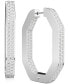 ფოტო #1 პროდუქტის Dextera Crystal Pavé Octagonal Small Hoop Earrings, .62"