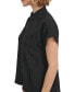 Фото #3 товара Women's Short Sleeve Crinkle Button Down