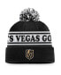 ფოტო #1 პროდუქტის Men's Black Vegas Golden Knights Vintage-Like Sport Resort Cuffed Knit Hat with Pom