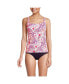 ფოტო #3 პროდუქტის Women's Mastectomy Chlorine Resistant Square Neck Tankini Swimsuit Top Adjustable Straps