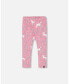 Big Girls Printed Leggings Pink With Unicorn