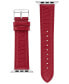 Фото #3 товара Red Genuine Leather Strap with Silver-Tone Stainless Steel Lugs for 42mm, 44mm, 45mm, Ultra 49mm Apple Watch