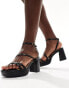 New Look block heeled sandal in black