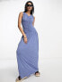 Фото #4 товара ASOS DESIGN sleeveless ruched detail maxi dress in cornflower blue