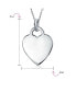 ფოტო #4 პროდუქტის Tiny Minimalist Flat Medium Size Heart Shape Blank Plain Pendant Necklace For Teen Women .925 Sterling Silver