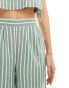 Nobody's Child Parker wide leg trouser co-ord in green pinstripe