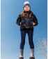 ფოტო #3 პროდუქტის Girl Quilted Mid-Season Jacket Black Printed Multicolor Unicorns - Toddler|Child