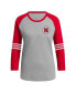 Women's Gray Nebraska Huskers Baseball Raglan 3/4-Sleeve T-shirt