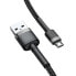 Фото #2 товара Wytrzymały nylonowy kabel przewód USB microUSB 2A 3M czarno-szary
