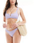 The Frolic deia curved dront bikini top in lilac