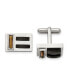 Фото #3 товара Stainless Steel Brushed Black plated Tiger's Eye Cufflinks