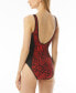Фото #1 товара Women's Printed Zip-Front One-Piece Swimsuit