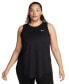 ფოტო #1 პროდუქტის Dri-FIT Plus Size Racerback Curved-Hem Tank Top