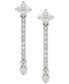 Cubic Zirconia Linear Drop Earrings in Sterling Silver