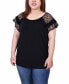 ფოტო #1 პროდუქტის Plus Size Short Dot Sleeve Top