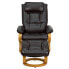 Фото #3 товара Contemporary Brown Leather Recliner And Ottoman With Swiveling Maple Wood Base