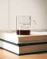 Borosilicate glass mug with transfer