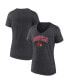 ფოტო #2 პროდუქტის Women's Heather Charcoal Louisville Cardinals Evergreen Campus V-Neck T-shirt