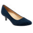 Фото #2 товара Trotters Kiera T1805-405 Womens Blue Leather Slip On Pumps Heels Shoes