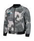 Men's and Women's Gray Distressed Miami Dolphins Camo Bomber Jacket