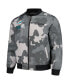 ფოტო #2 პროდუქტის Men's and Women's Gray Distressed Miami Dolphins Camo Bomber Jacket