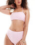 In The Style exclusive cami contrast corsage detail bikini top co-ord in baby pink