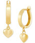 ფოტო #4 პროდუქტის Dangle Heart Huggie Hoop Earrings in 10k Gold