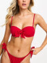 Фото #5 товара & Other Stories wire bow bikini top in red