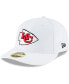 Фото #1 товара Men's White Kansas City Chiefs Omaha Low Profile 59Fifty Fitted Hat