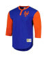 Фото #3 товара Men's Royal New York Mets Cooperstown Collection Legendary Slub Henley 3/4-Sleeve T-shirt