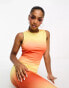 JDY slinky maxi dress in yellow and orange tie dye