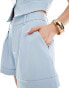 In The Style x Perrie Sian tailored short co-ord in baby blue