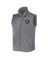 ფოტო #3 პროდუქტის Men's NFL x Darius Rucker Collection by Gray Las Vegas Raiders Polar Fleece Full-Zip Vest
