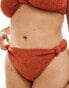 Фото #4 товара South Beach Curve crinkle high waist bikini bottom in rust