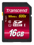 Transcend SD Card SDXC/SDHC Class 10 UHS-I 600x 16GB - 16 GB - SDHC - Class 10 - MLC - 90 MB/s - Class 1 (U1)