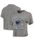 Фото #2 товара Women's Gray Penn State Nittany Lions Bishop Tri-Blend Knobi Crop T-shirt