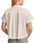 ფოტო #2 პროდუქტის Women's Cotton Pleated Cropped Shirt